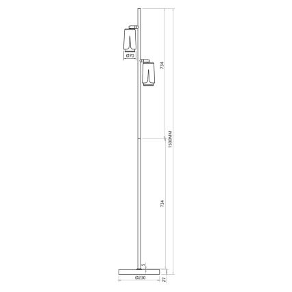 Lampadaire FLEUR 2xGU10/8W/230V blanc