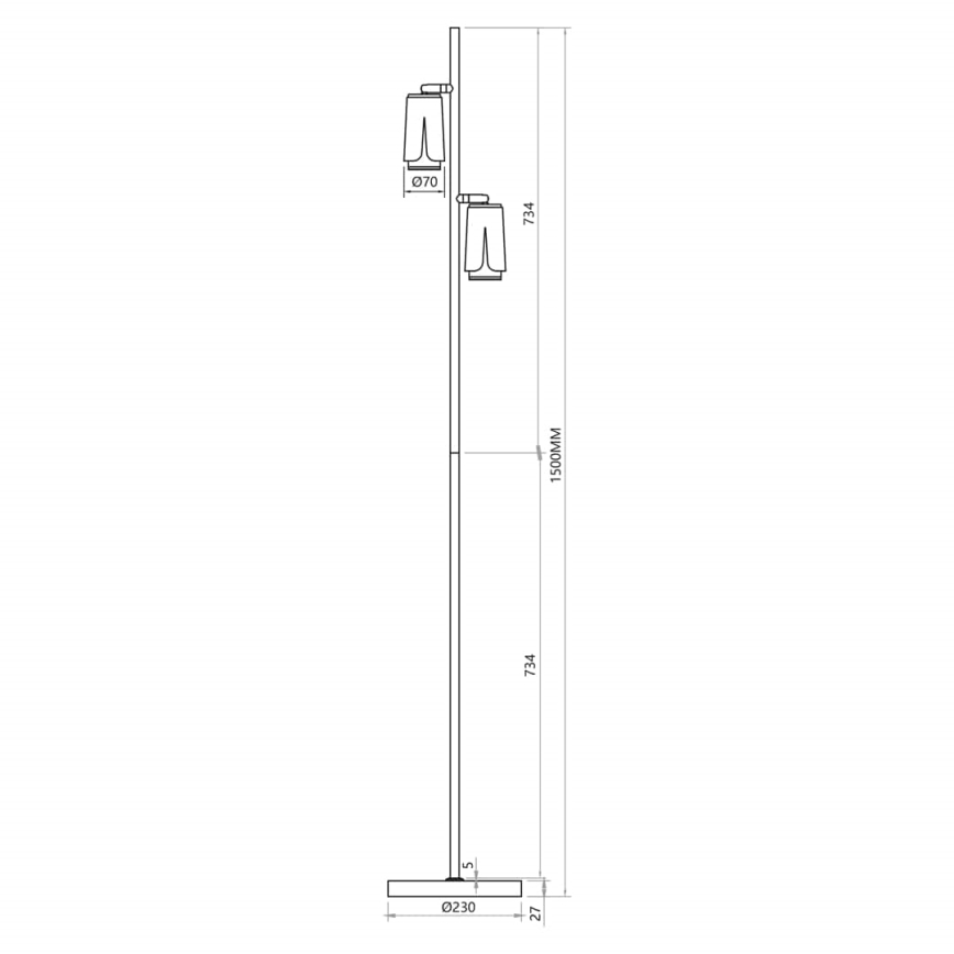 Lampadaire FLEUR 2xGU10/8W/230V blanc