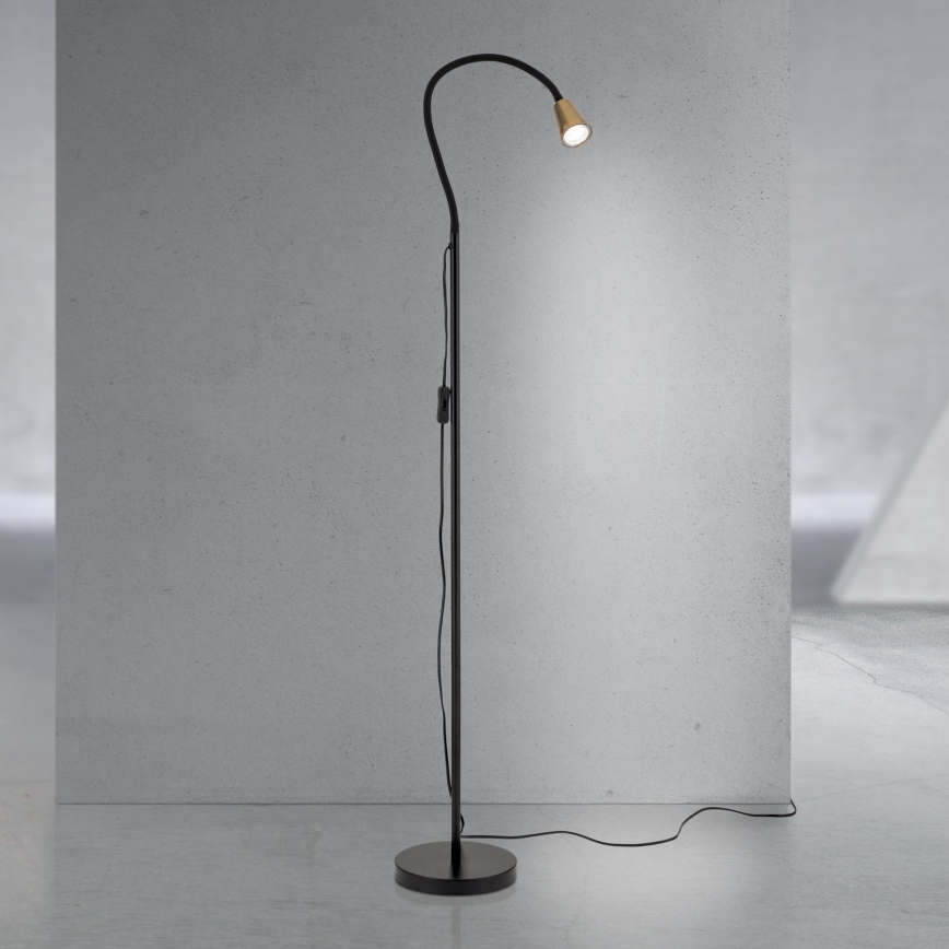 Lampadaire flexible DOTTY 1xGU10/10W/230V noir/laiton