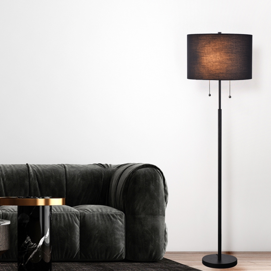 Lampadaire FOGO 2xE27/15W/230V noir