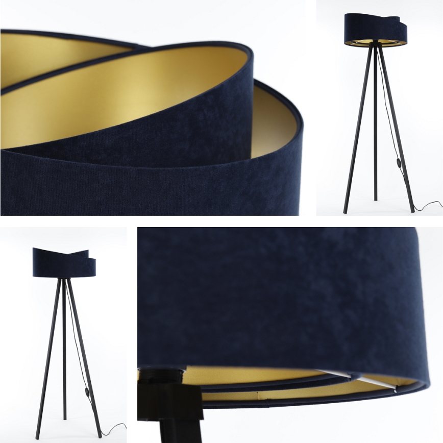Lampadaire GALAXY 1xE27/60W/230V bleu/wengé
