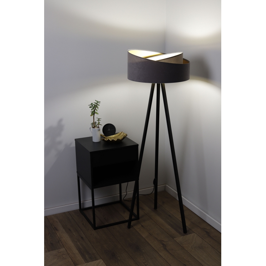 Lampadaire GALAXY 1xE27/60W/230V gris/wengé