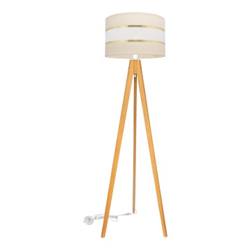 Lampadaire HELEN 1xE27/15W/230V crème/doré/chêne