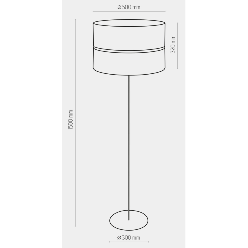 Lampadaire HILTON 1xE27/25W/230V laiton/noir