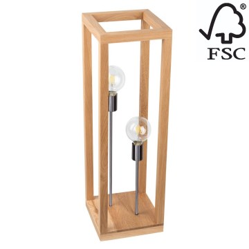 Lampadaire KAGO 2xE27/60W/230V chêne mat - certifié FSC