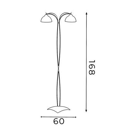 Lampadaire KORFU 2xE27/60W/230V