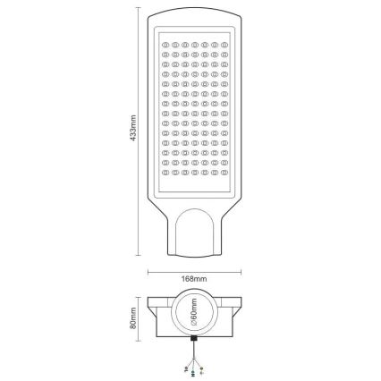 Lampadaire LED/100W/170-400V IP65