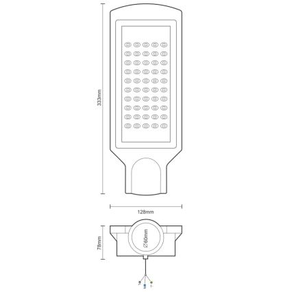 Lampadaire LED/50W/170-400V 4000K IP65