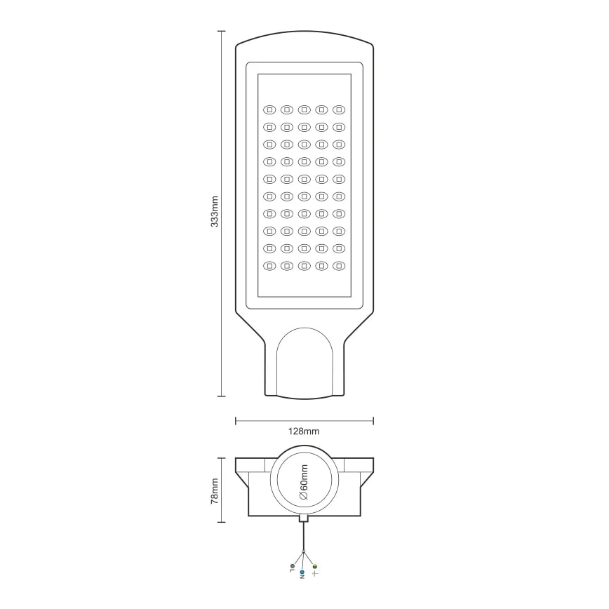 Lampadaire LED/50W/170-400V 4000K IP65