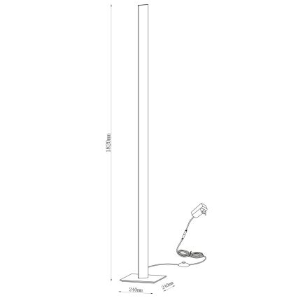 Lampadaire LED BERNADETTA, 28 W, 230 V, 4000 K, noir