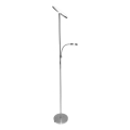 Lampadaire LED dimmable NORA LED/25W/230V 2200/3000/4000K + LED/5W 3000K chrome mat + télécommande