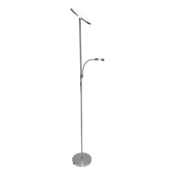 Lampadaire LED dimmable NORA LED/25W/230V 2200/3000/4000K + LED/5W 3000K chrome mat + télécommande