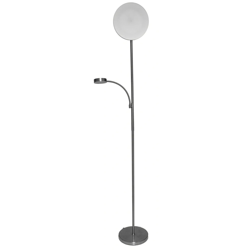 Lampadaire LED dimmable NORA LED/25W/230V 2200/3000/4000K + LED/5W 3000K chrome mat + télécommande