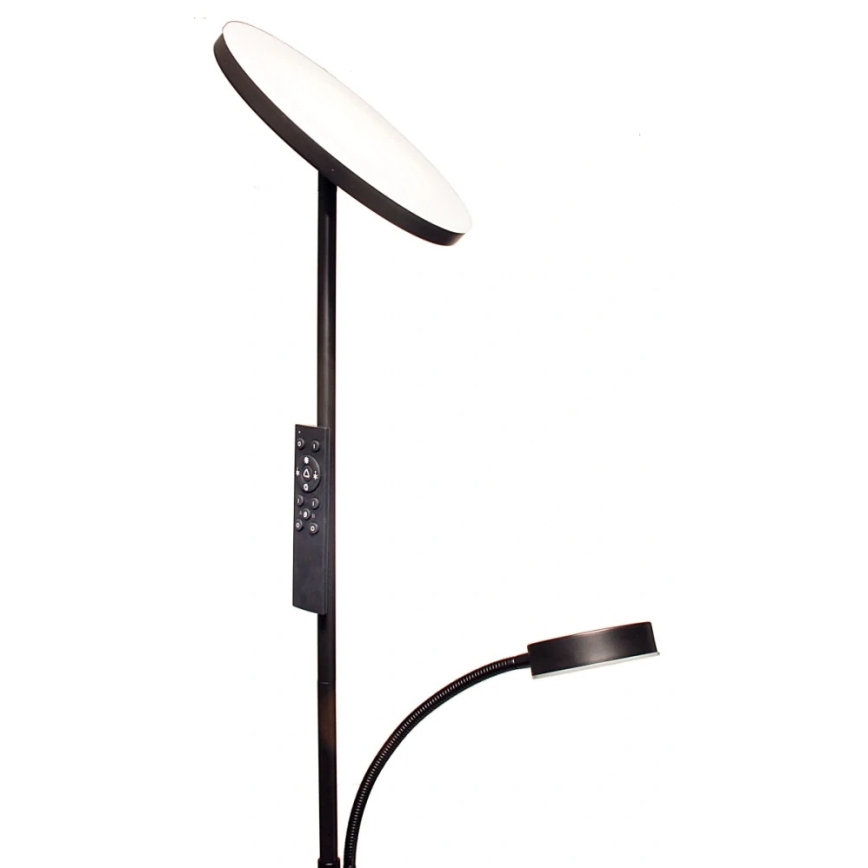 Lampadaire LED NORA à intensité réglable — LED 25 W, 230 V, 2200/3000/4000 K + LED 5 W 3000 K, noir, avec télécommande