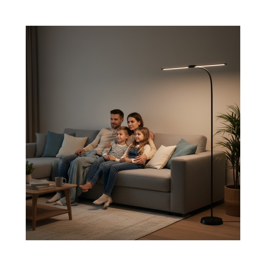 Lampadaire LED dimmable TEILO LED/14W/230V 3000/4000/6000K noir