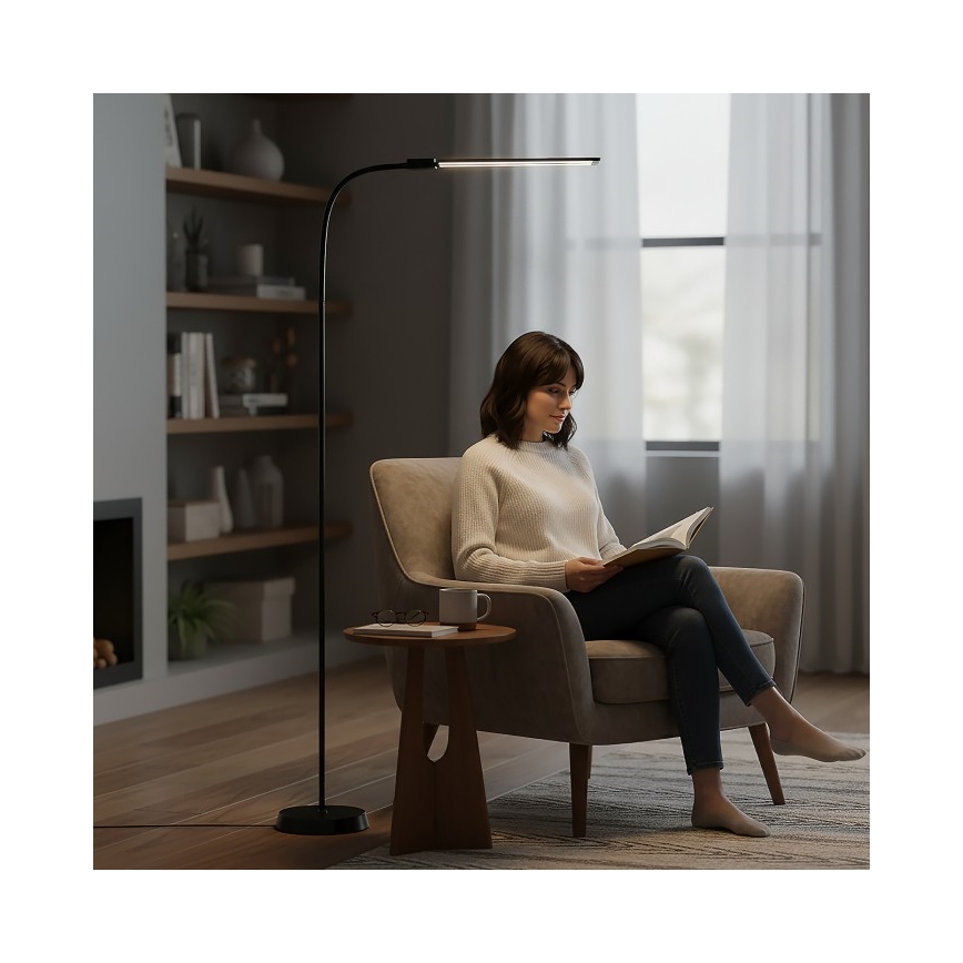 Lampadaire LED dimmable TEILO LED/14W/230V 3000/4000/6000K noir
