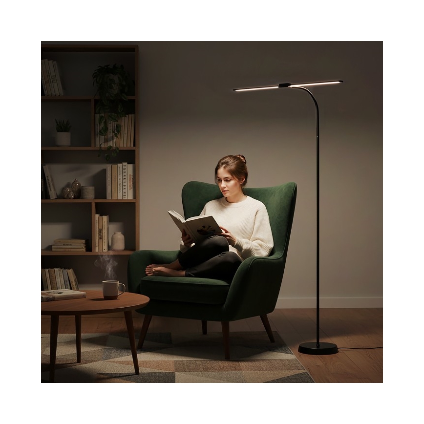 Lampadaire LED dimmable TEILO LED/14W/230V 3000/4000/6000K noir