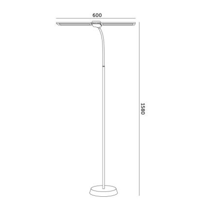 Lampadaire LED dimmable TEILO LED/14W/230V 3000/4000/6000K noir