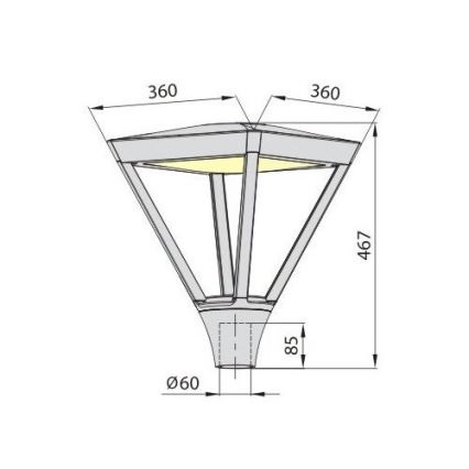 Lampadaire LED extérieur PARK PLUS LED/60W/230V 4000K