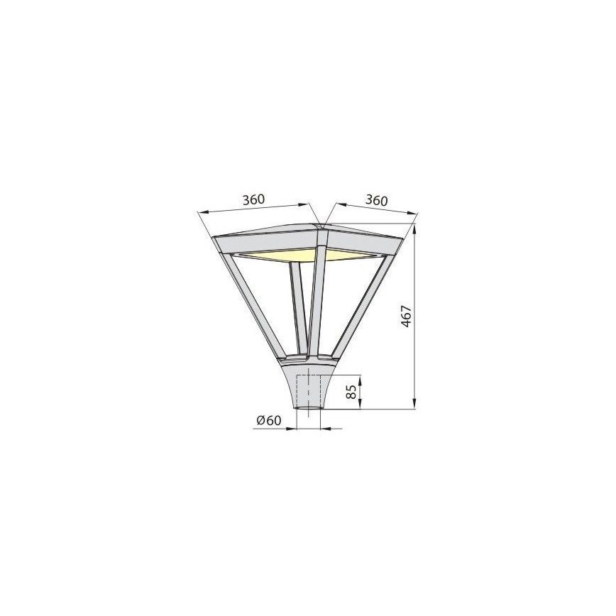 Lampadaire LED extérieur PARK PLUS LED/60W/230V 4000K