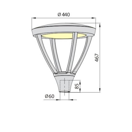 Lampadaire LED extérieur PARK PLUS LED/60W/230V 4000K