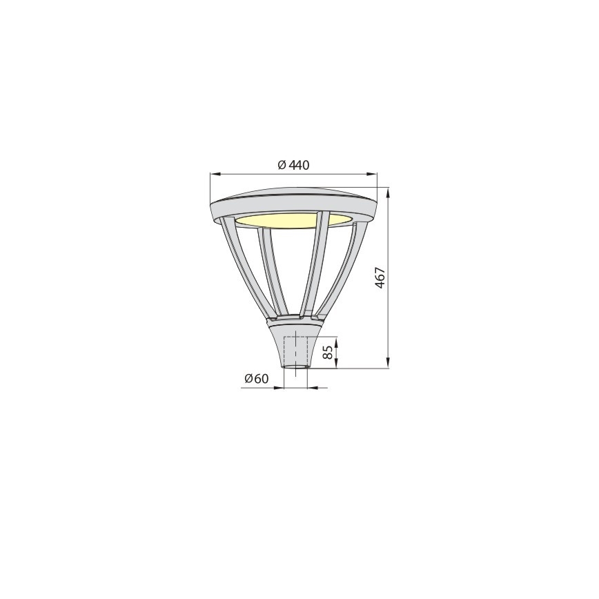 Lampadaire LED extérieur PARK PLUS LED/60W/230V 4000K