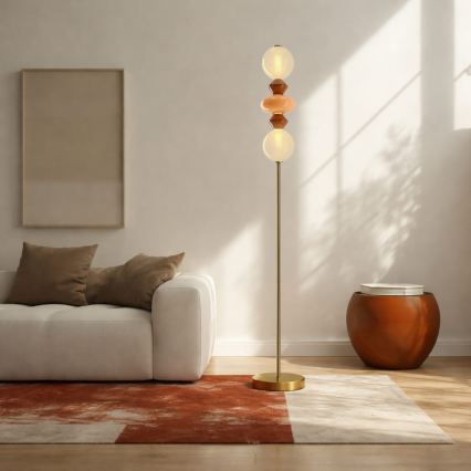 Lampadaire LED FLORES LED/15W/230V doré/orangé/marron