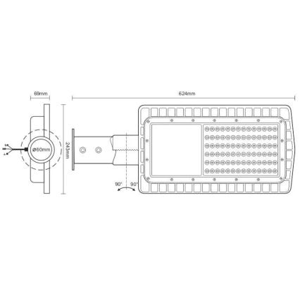 Lampadaire LED LED/100W/230V 5000K IP65