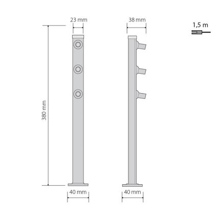 Lampadaire LED PICCO 3xLED/5,4W/500mA