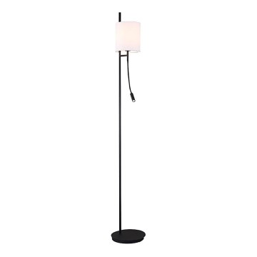 Lampadaire LED TOKYO 1xE27/40W/230V + LED/3W noir/blanc