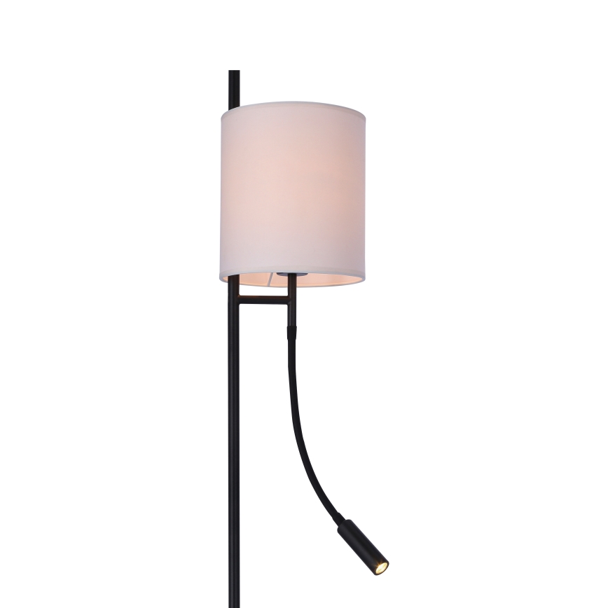 Lampadaire LED TOKYO 1xE27/40W/230V + LED/3W noir/blanc