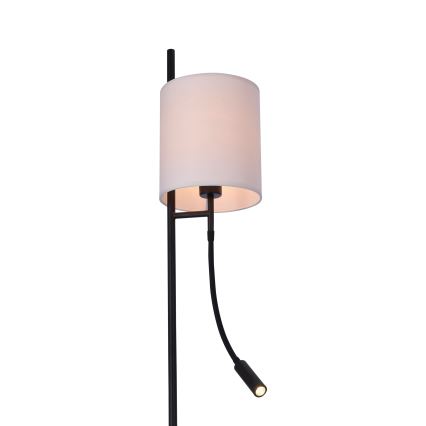 Lampadaire LED TOKYO 1xE27/40W/230V + LED/3W noir/blanc