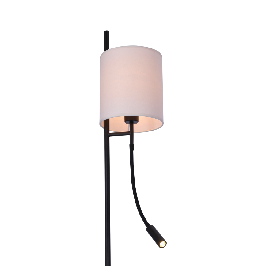 Lampadaire LED TOKYO 1xE27/40W/230V + LED/3W noir/blanc