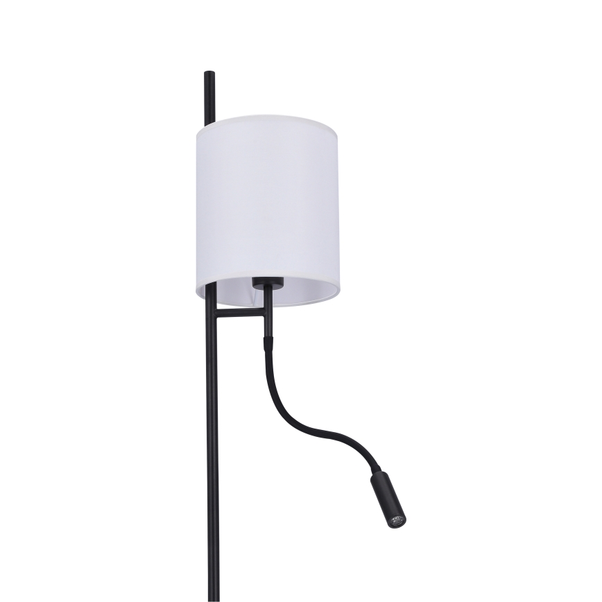 Lampadaire LED TOKYO 1xE27/40W/230V + LED/3W noir/blanc
