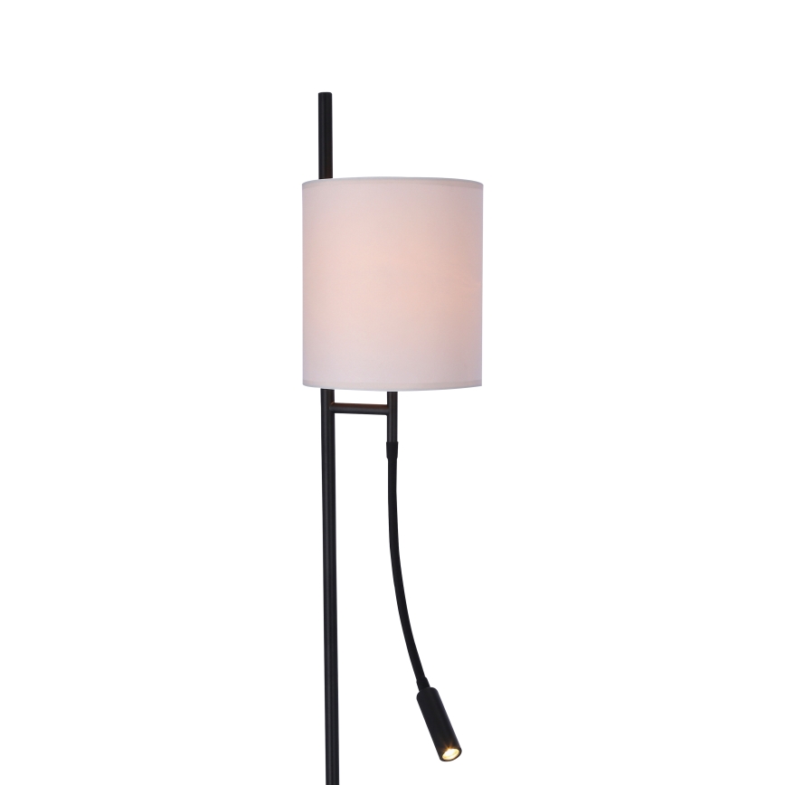 Lampadaire LED TOKYO 1xE27/40W/230V + LED/3W noir/blanc