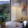 Lampadaire LED TUNJA 1xE27/20W/230V diam. 30 cm chrome mat/blanc