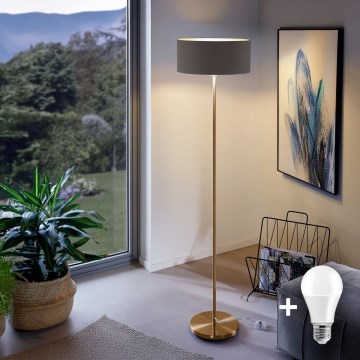Lampadaire LED TUNJA 1xE27/20W/230V Ø 38 cm doré/marron