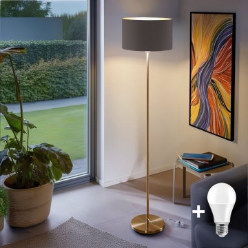 Lampadaire LED TUNJA 1xE27/20W/230V Ø 38 cm doré/taupe
