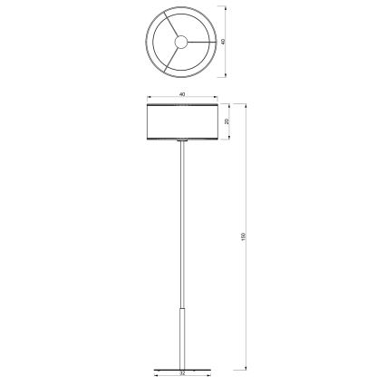 Lampadaire LOFT SHADE 1xE27/60W/230V noir/doré