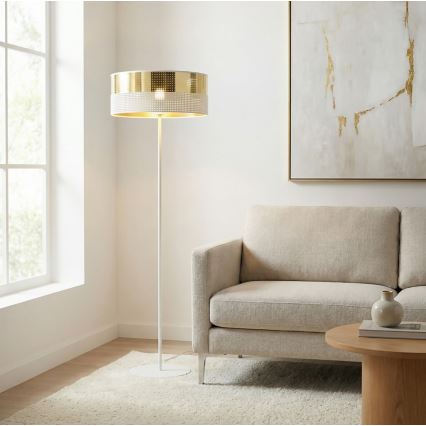 Lampadaire LUX 1xE27/15W/230V blanc/doré