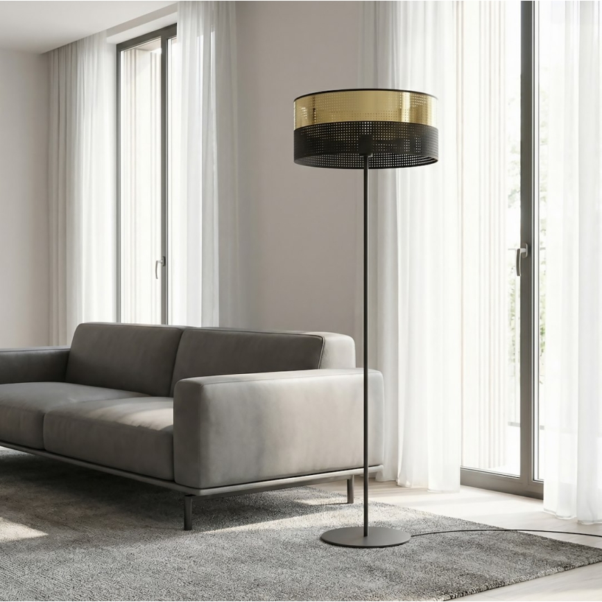 Lampadaire LUX 1xE27/15W/230V noir/doré