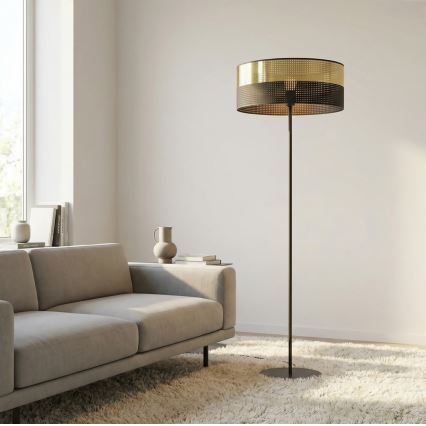 Lampadaire LUX 1xE27/15W/230V noir/doré