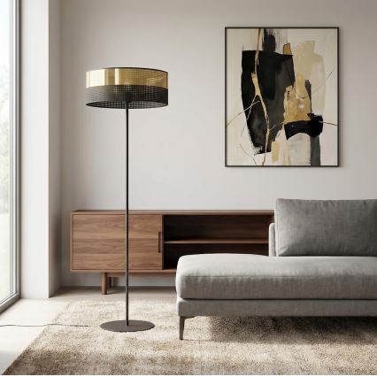 Lampadaire LUX 1xE27/15W/230V noir/doré