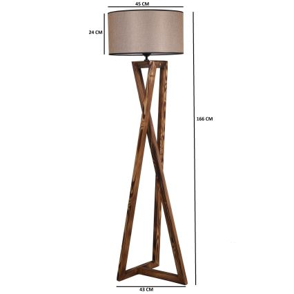 Lampadaire MACKA 1xE27/60W/230V beige/marron