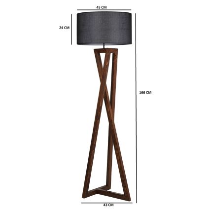 Lampadaire MACKA 1xE27/60W/230V noir/marron