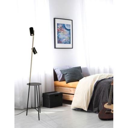 Lampadaire PERRET 2xGU10/15W/230V noir/doré
