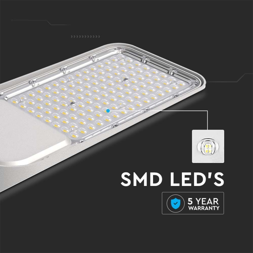Lampadaire SAMSUNG CHIP LED/50W/230V 6500K IP65 gris