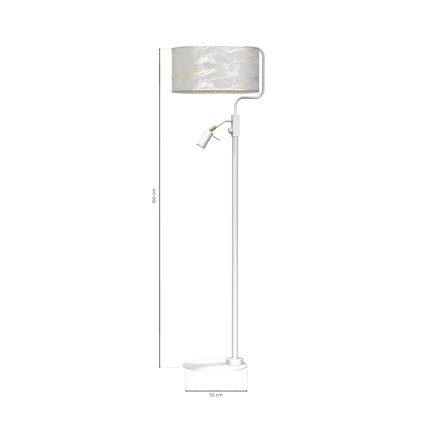 Lampadaire SENSO 1xE27/40W/230V + 1xGU10/7W blanc