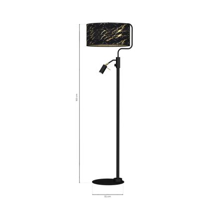 Lampadaire SENSO 1xE27/40W/230V + 1xGU10/7W noir