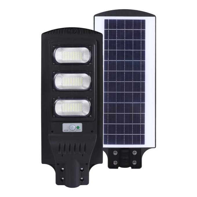 Lampadaire solaire à intensité variable avec détecteur de mouvement et crépusculaire URBI LED/8W/3,2V 6500K IP54 10000 mAh + Télécommande